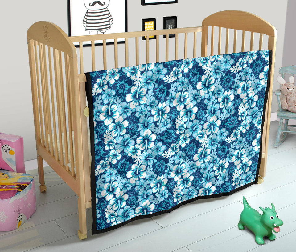 Hibiscus Pattern Print Design 03 Premium Quilt