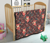 Fox Leaves Mushroom Pattern Premium Quilt