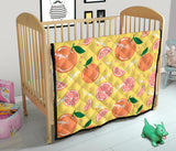 Grapefruit Yellow Background Premium Quilt
