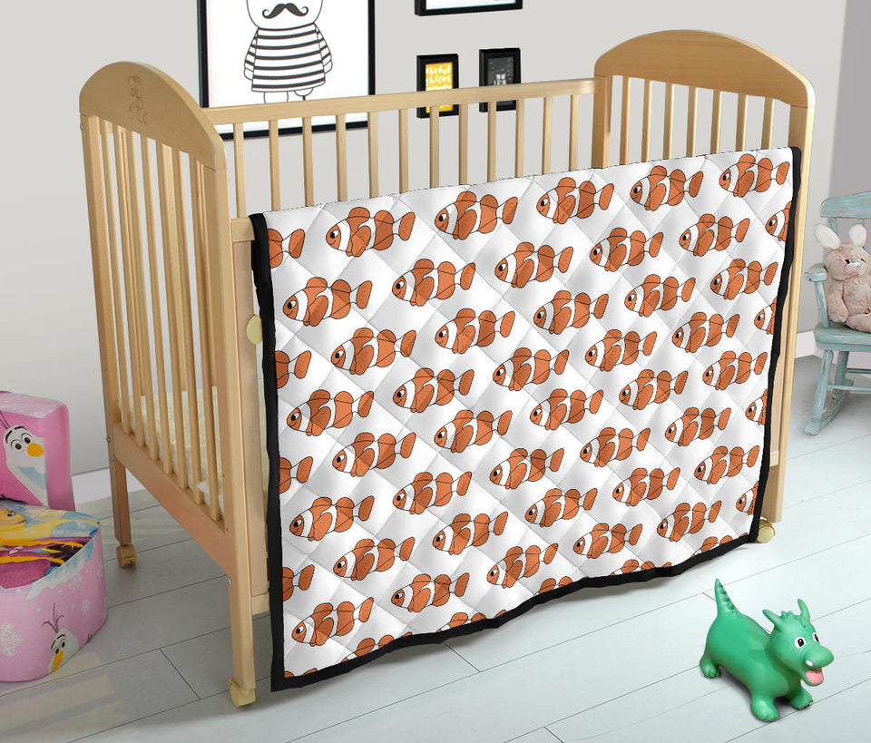 Clown Fish Pattern Print Design 05 Premium Quilt