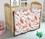 Watercolor Koi Fish Carp Fish Pattern Premium Quilt