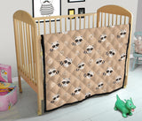Cute Raccoon Heart Pattern Premium Quilt