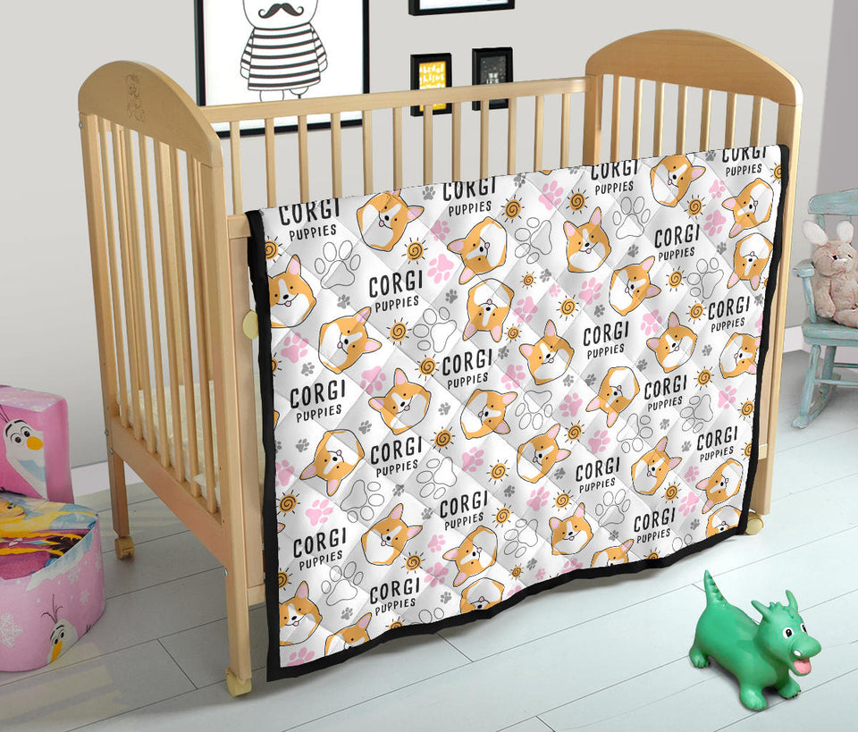 Corgi Dog Pattern Premium Quilt