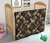 Horse Camo Camouflage Pattern Premium Quilt.