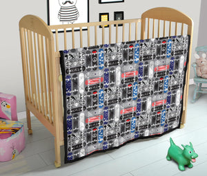 Skate Board Pattern Print Design 04 Premium Quilt