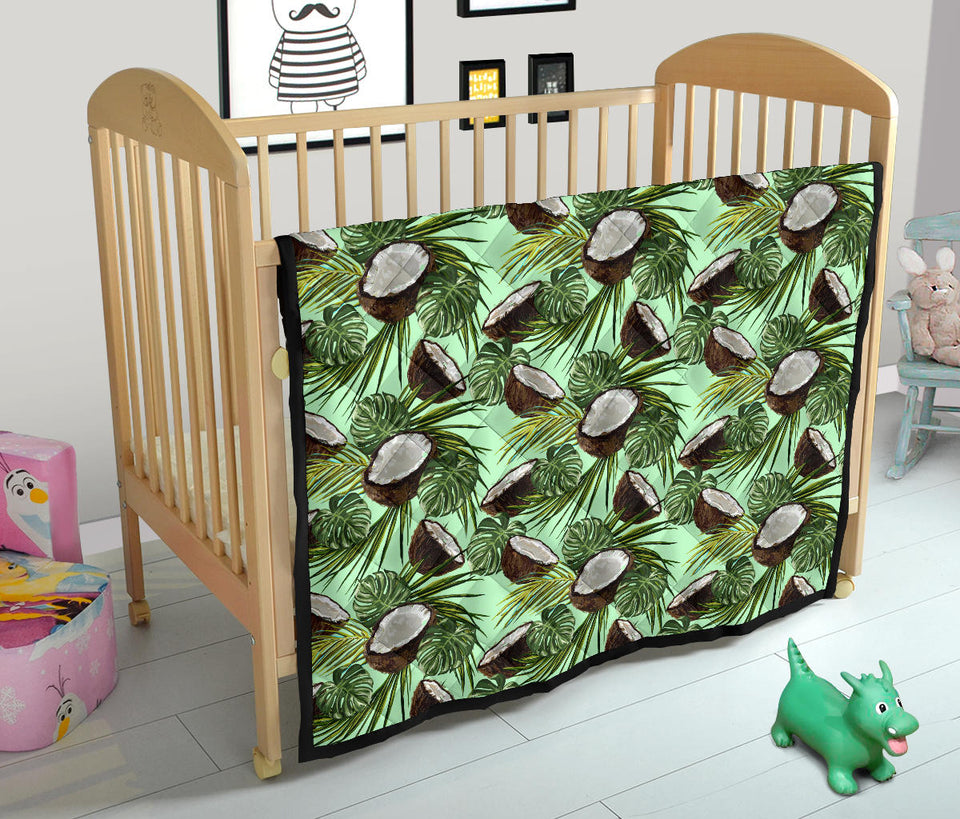 Coconut Pattern Print Design 02 Premium Quilt