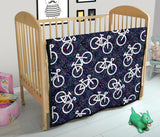Bicycle Pattern Print Design 03 Premium Quilt