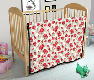 Rose Pattern Print Design 01 Premium Quilt