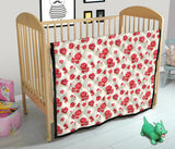 Rose Pattern Print Design 01 Premium Quilt