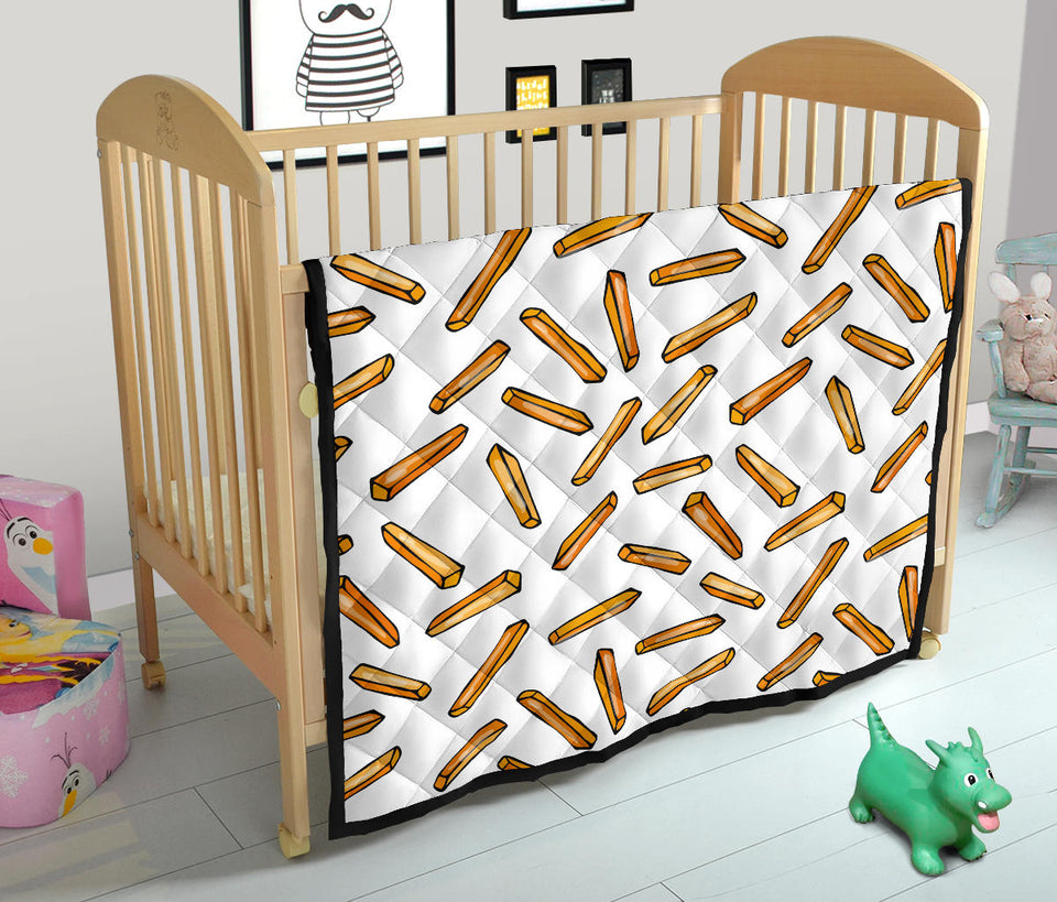French Fries Potato Pattern Premium Quilt