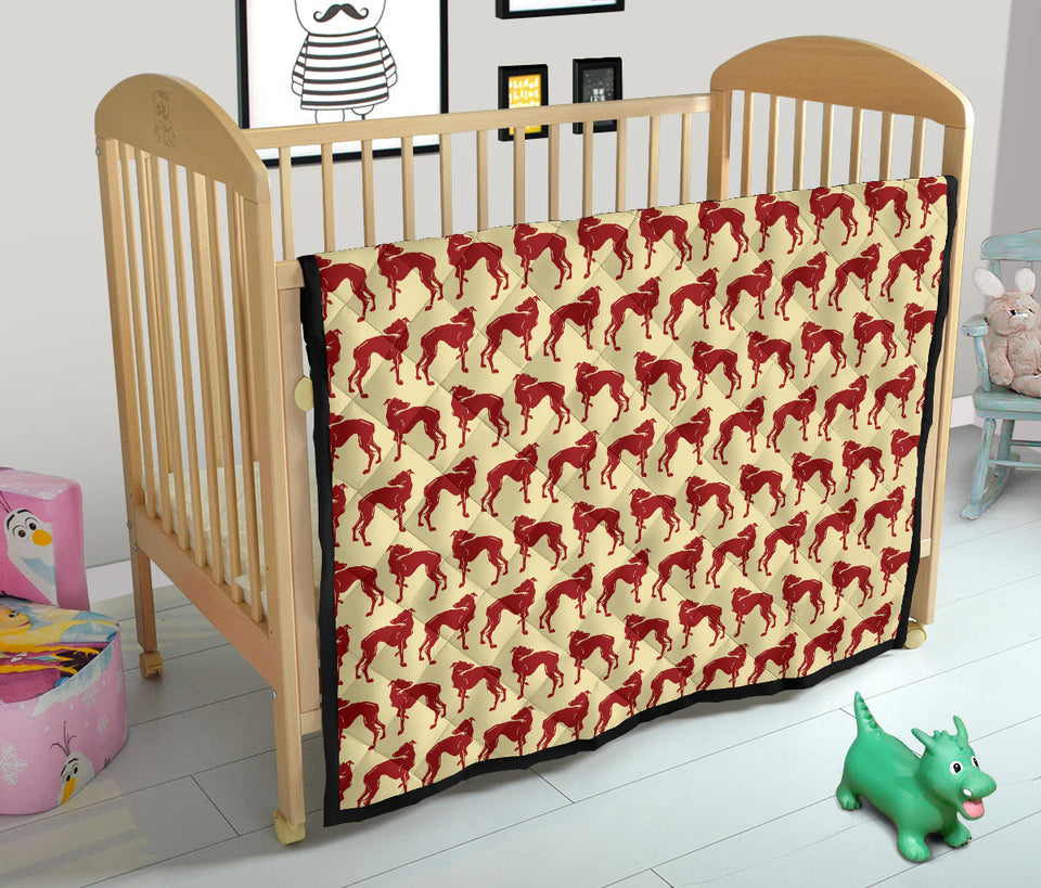 Greyhound Pattern Print Design 04 Premium Quilt