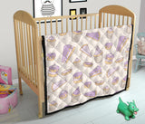 Cakes Pies Tarts Muffins And Eclairs Purple Blueberry Topping Pattern Premium Quilt