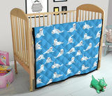 Cute Sea Lion Seal Pattern Background Premium Quilt