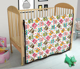 Color Cute Owl Pattern Premium Quilt