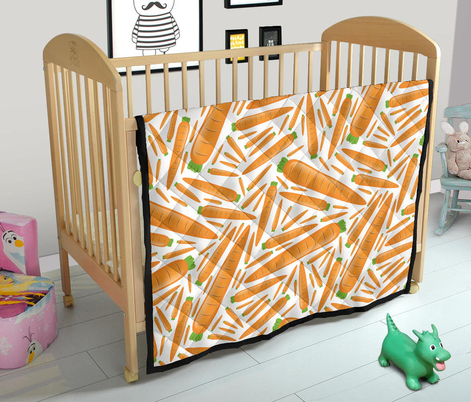 Carrot Pattern Print Design 02 Premium Quilt