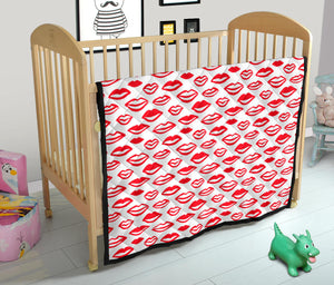 Lips Pattern Print Design 05 Premium Quilt