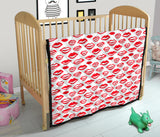 Lips Pattern Print Design 05 Premium Quilt