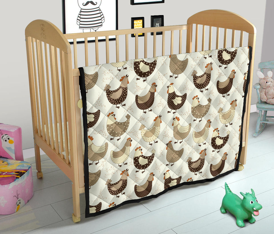 Cute Rooster Chicken Cock Premium Quilt