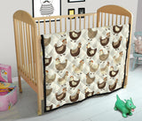 Cute Rooster Chicken Cock Premium Quilt