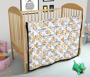Greyhound Pattern Print Design 03 Premium Quilt