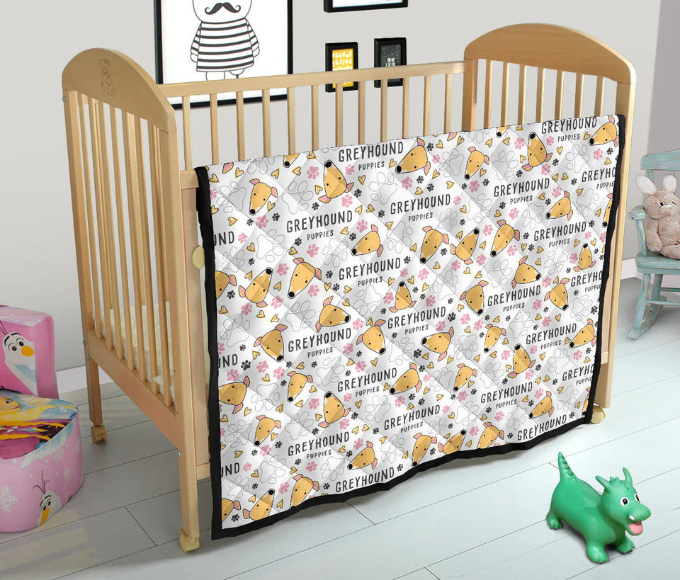 Greyhound Pattern Print Design 03 Premium Quilt
