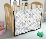 Cute Elephant Mouse Pattern Premium Quilt
