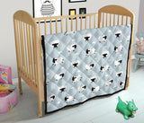Sheep Polka Dot Cloud Pattern Premium Quilt.