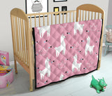 Llama Alpaca Pink Background Premium Quilt