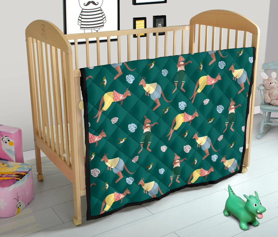 Kangaroo Leaves Pattern Premium Quilt
