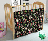 Raccoon Watermelon Pattern Premium Quilt