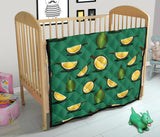 Durian Pattern Green Background Premium Quilt
