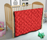 Strawberry Pattern Red Background Premium Quilt