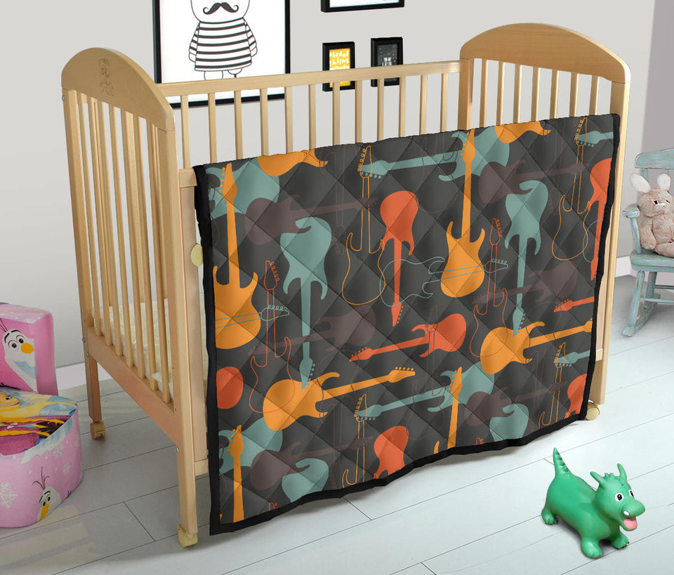 Electric Guitars Pattern Premium Quilt