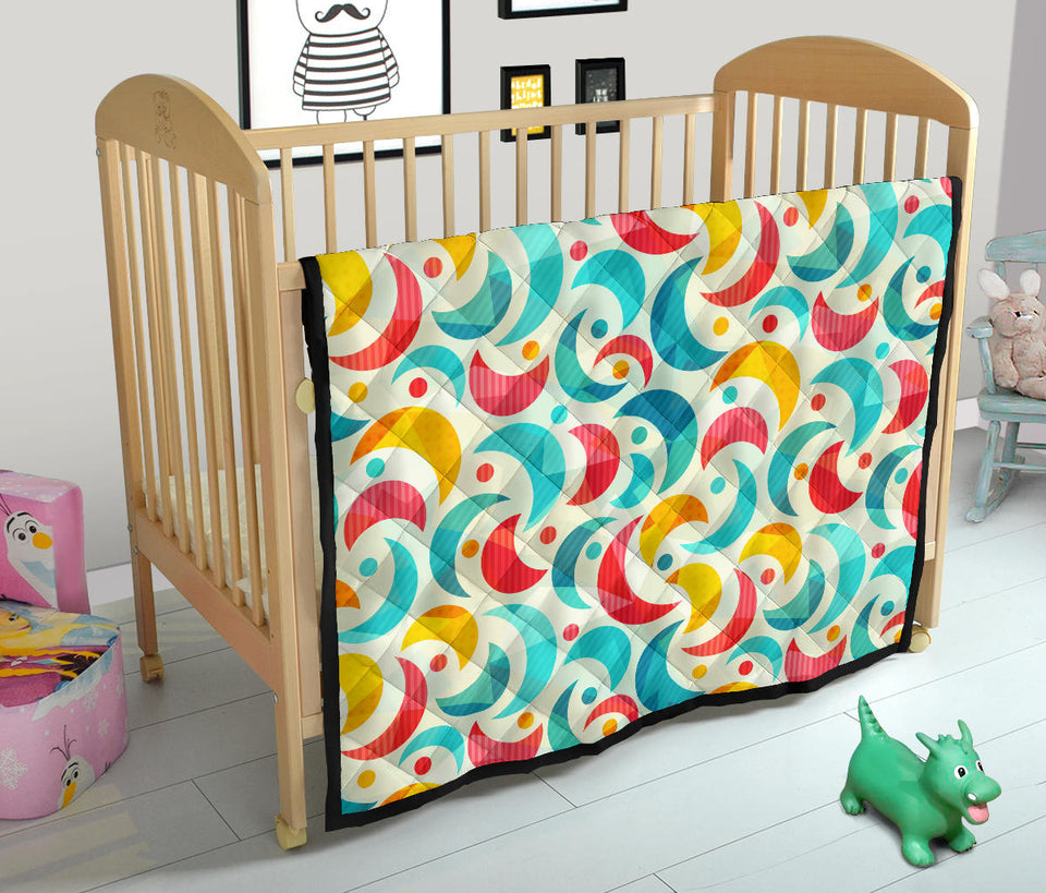 Colorful Moon Pattern Premium Quilt