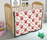 Daruma Japanese Wooden Doll Design Pattern Premium Quilt