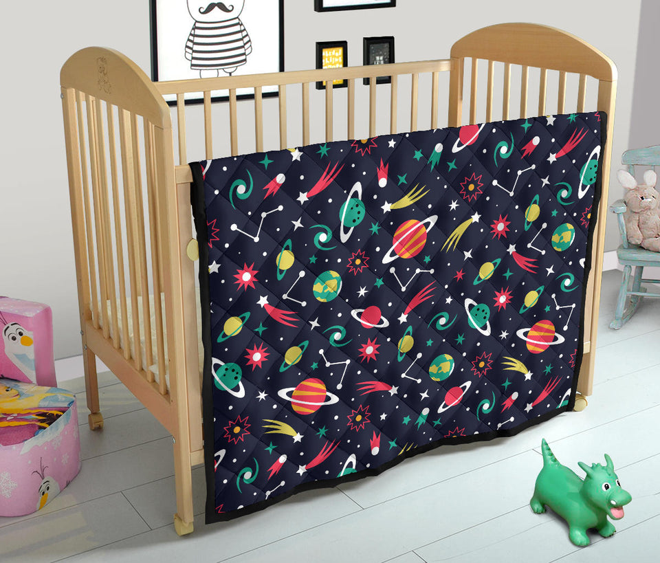 Colorful Space Pattern Planet Star Premium Quilt
