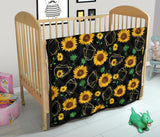 Sunflower Golden Polygonal Shapes Premium Quilt