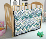 Zigzag  Chevron Paint Design Pattern Premium Quilt