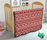 Dachshund Nordic Pattern Premium Quilt