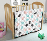 Dog Paws Pattern Print Design 04 Premium Quilt