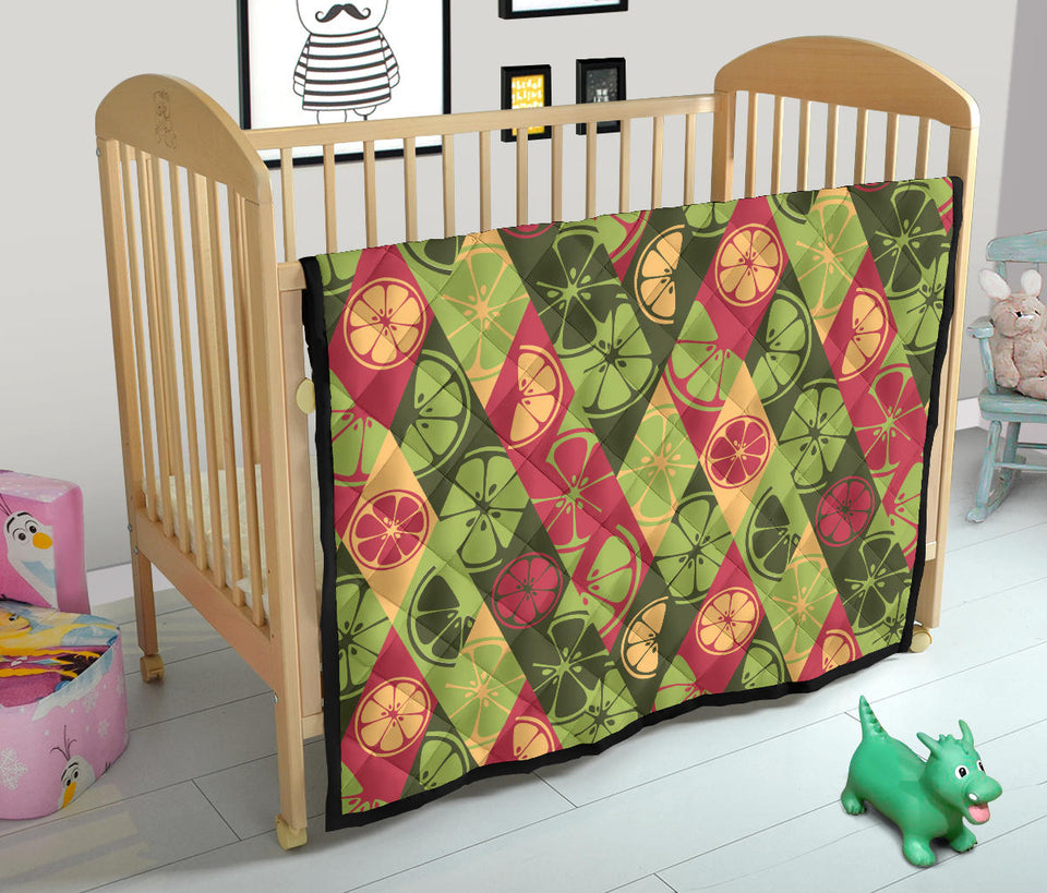 Cool Geometric Lime Pattern Premium Quilt
