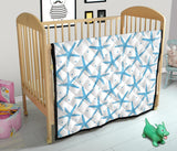 Watercolor Starfish Pattern Premium Quilt