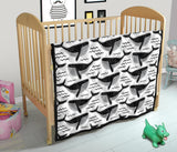 Black Whale Pattern Premium Quilt