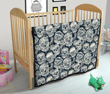 Sugar Skull Black White Pattern Premium Quilt