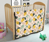 Lemon Flower Leave Pattern Premium Quilt