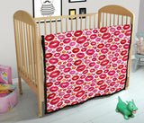 Lips Pattern Print Design 01 Premium Quilt