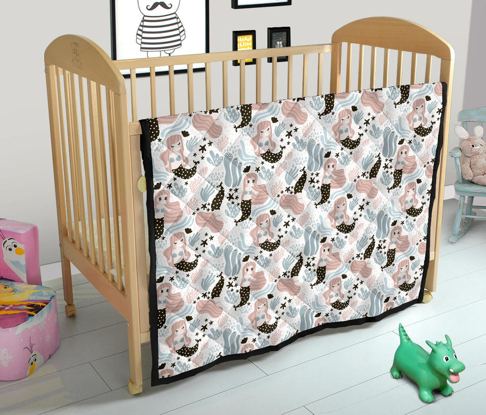 Cute Mermaid Pattern Premium Quilt