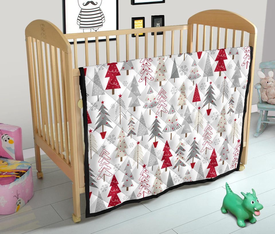 Cute Christmas Tree Pattern Premium Quilt