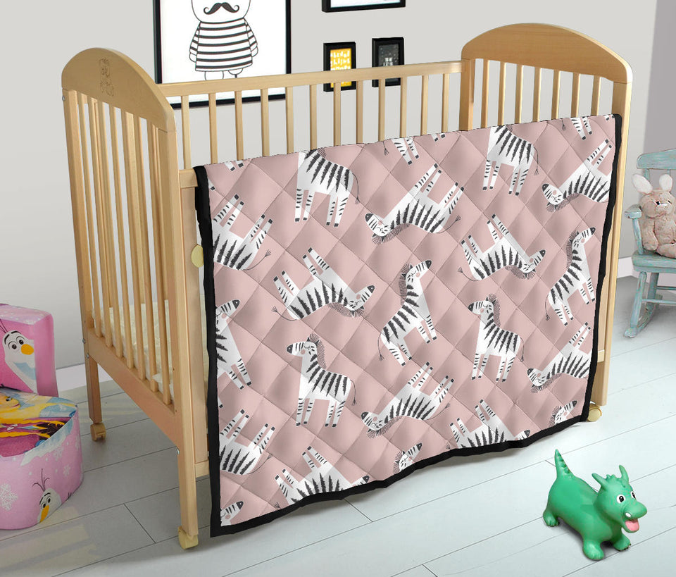 Cute Zebra Pattern Premium Quilt