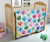 Dog Paws Pattern Print Design 01 Premium Quilt